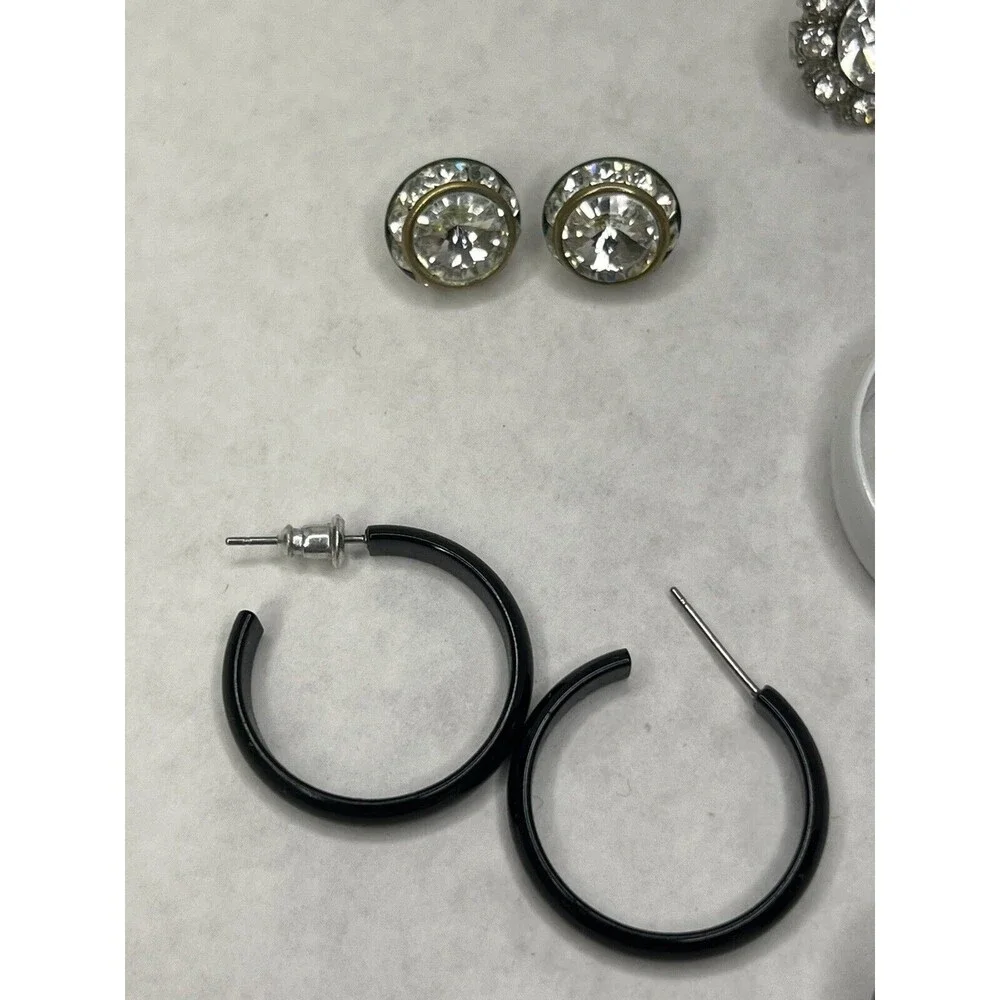 Earrings with Pearls and Rhinestones Costume Jewelry Untested Lot of 6 pair - Picture 2 of 5